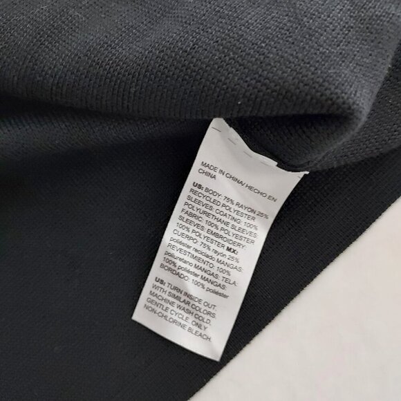 Chico's Crochet Lace Sleeve Black Pullover Sweater Size XL - Picture 11 of 12